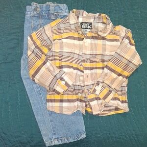 Plaid Shirt - Yellow and Brown